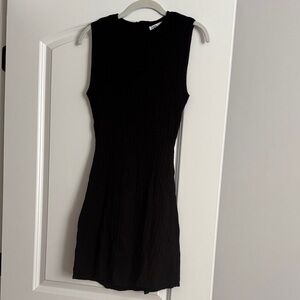 Zara Black Sleeveless Ribbed Mini Dress
